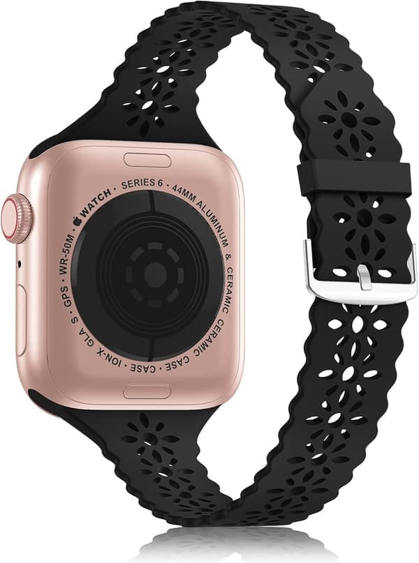 Silikon blondebånd kompatibelt med Apple Watch Band 38mm 40mm 42mm