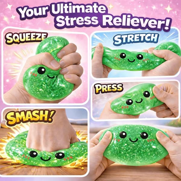 Glitter Dumpling Squishies Mystery Box, Blød Dumpling Stressaflastende Sanselegetøj til Voksne (Grøn) green