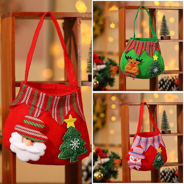 Christmas Cartoon Candys Apples Gift Bag Xmas Holiday Party suosii laukkuja festivaalilahjapusseihin Old Man