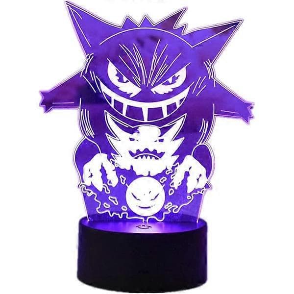 Tegneserie Elf Gengar Natlampe 3D Illusion LED Lampe til Børn