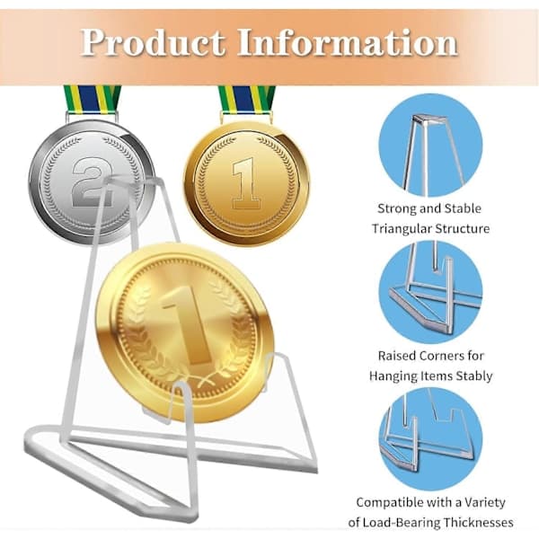 Akryl kortdisplayställ 40-pack, transparent korthållare för kort och medaljer