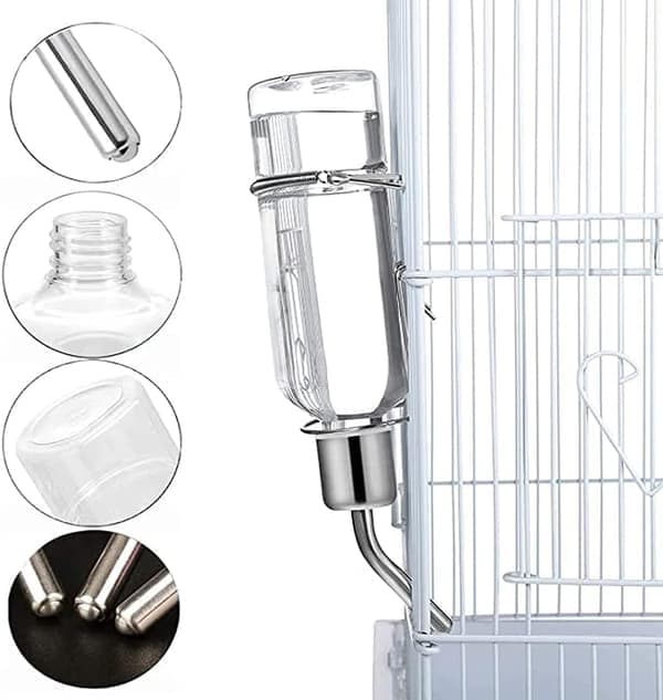 Hamstervandflaske, 180 ml vanddispenser til små dyr, kaninvandfoderautomat, kaninhængende vandfontænedispenser, til små kæledyr