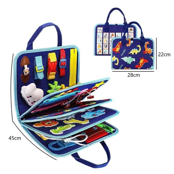 Montessori aktivitetsbok for barn – 8 sider i blått blue