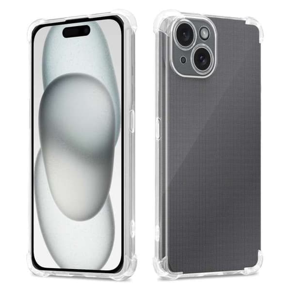 Gennemsigtigt stødsikkert silikonecover til iPhone 13 MINI Hvid