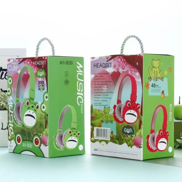 Frø Bluetooth Hovedtelefoner – Trådløst Over-Ear Børneheadset med TF Kortplads, Stereolyd Red