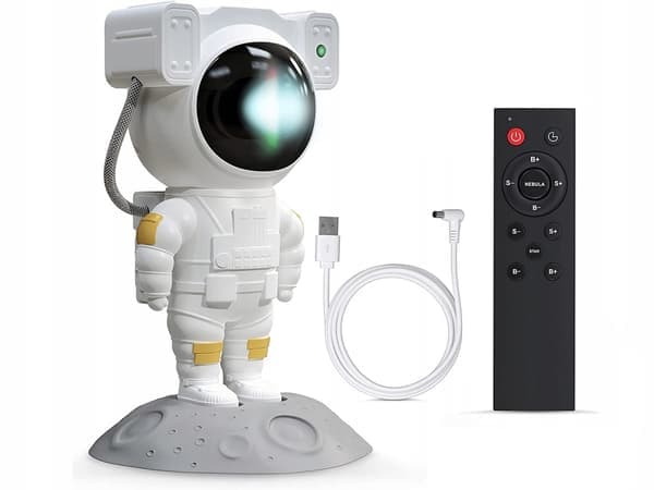 Galaxylampe Astronaut - Stjerneprojektor med LED og fjernkontroll