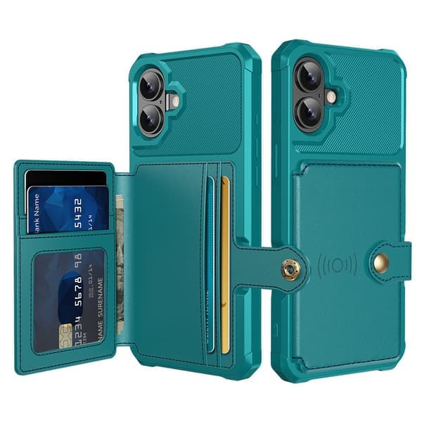 Luksus Walletshell til iPhone 16 Plus - Praktisk funktion med stilrent design Sort Svart