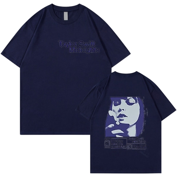 Taylor Swift Fan T-shirt Trykt T-shirt Skjorte Pullover Voksen Kollektion Taylor Swift T-shirt til Mænd og Kvinder navy blue S