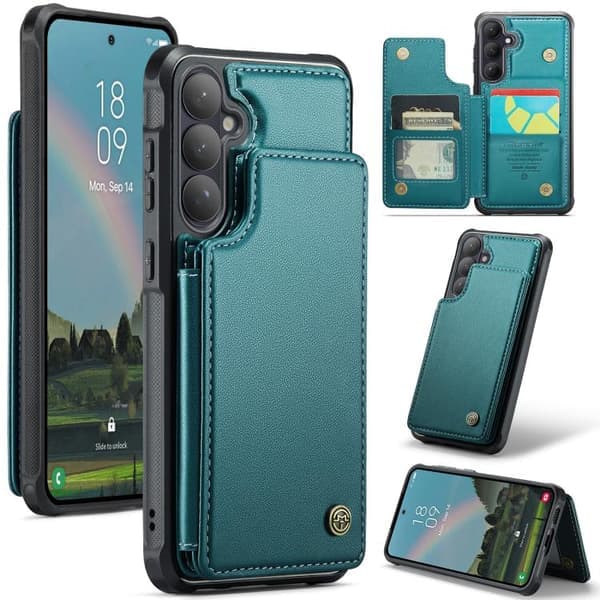 Samsung Galaxy S26 5G Skal med kortfack RFID-skydd Grön Grön
