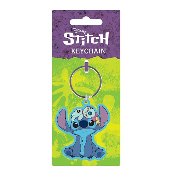 Lilo & Stitch PVC Nyckelring Stitch & Scrump Blå Silver One Size Tecknad Väskberlock