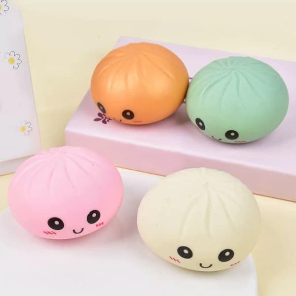 Sensorisk leksak 25-pack Dumpling Squishy Set, Mjuka Stressbollar Klämleksak, Fidget Stress Relief Kit Bollar Glitter Är Ost, Förvaringsångare