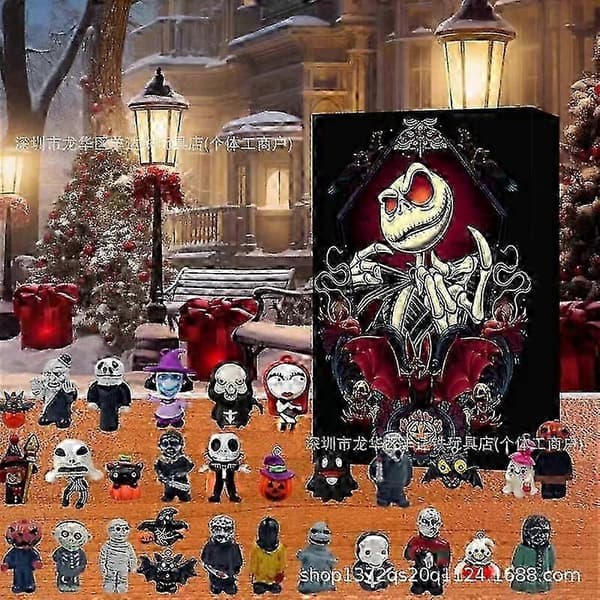 2025 julekalender - Nye Halloween Doomsday Blind Box-ornamenter, kreative Blind Box-legetøj E