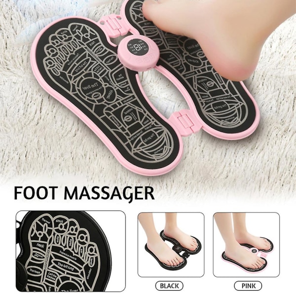 Electric Smart Pulses Foot Massagers Muscle Relaxation Feet Massage Machine For Women Men Pink