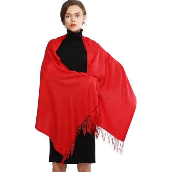 Pashmina-sjal og -skjerf for kvinner, bryllupssjal, vintergrønn Green