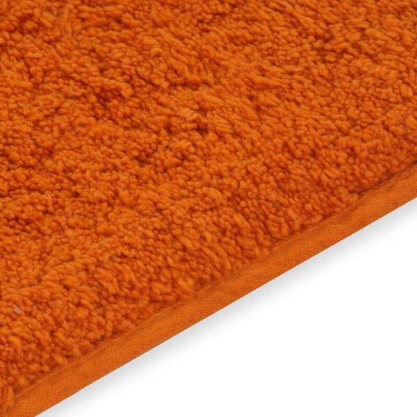 Baderomsmatte sett 2 deler stoff oransje