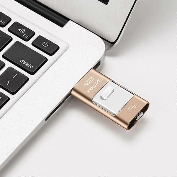 Photo Stick til iPhone – MFi-certificeret ekstern lagerplads Flash Drive, højhastigheds USB-hukommelse med multi-interface, Plug & Play 128GB Sort Black 128GB