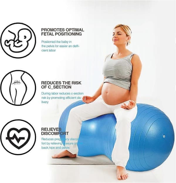 Træningsbold, Peanutbold, Træning Yoga Pilates Coretræning og Fysioterapi Blå 90cm X 45cm