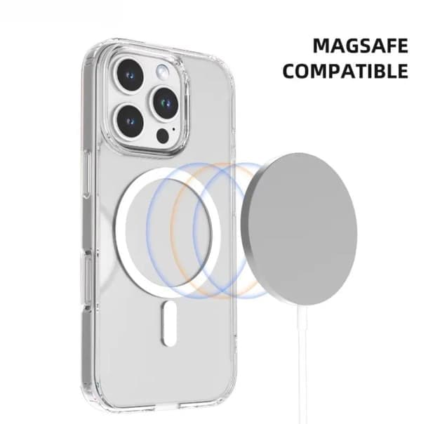 iPhone 16 Pro Max Deksel Transparent MagSafe - Omfattende Støtbestandig Beskyttelse