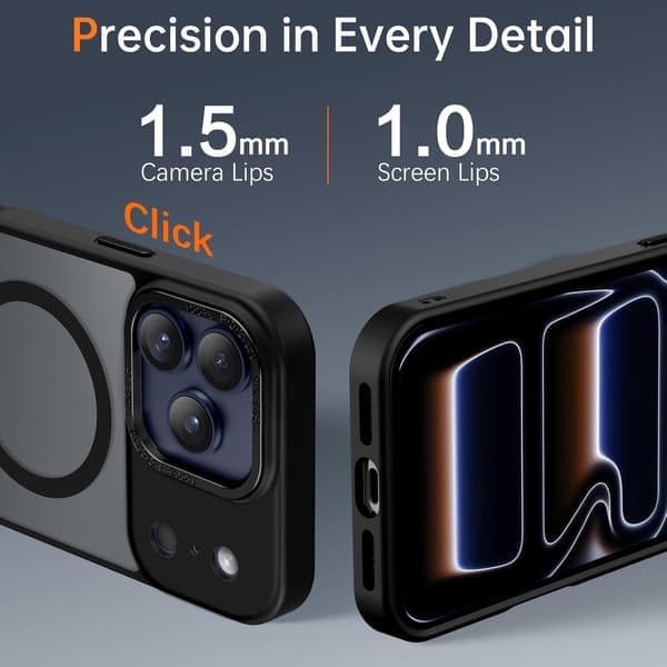 iPhone 17 Pro Max Cover – Magsafe Frostet Cover – Sort Sort black