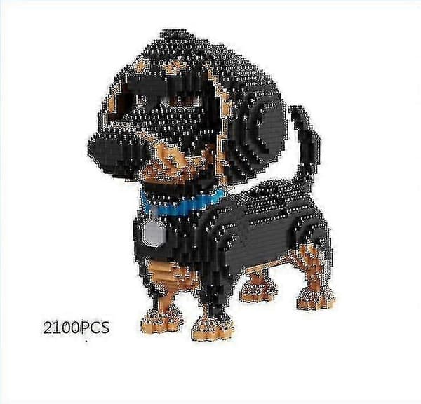 Tegneserie Byggeklods Legetøj Hund Mini Gravhund Model