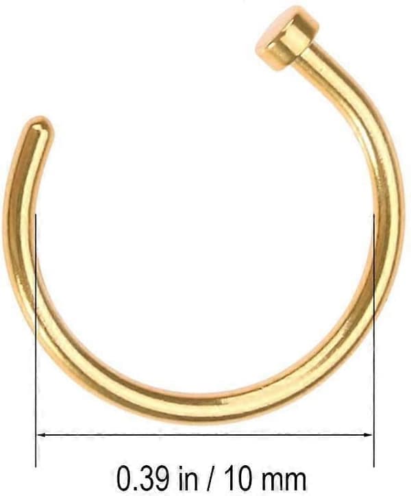 2 stk. Unisex Kirurgisk Stål Hængslet Klikker Segment Næseringe Bøjle Helix Brusk Øreringe Titanium Stål Kropspiercing Stud, Sort Golden