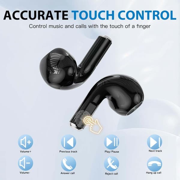 TWS trådløse in-ear hovedtelefoner ENC, Bluetooth 5.3, LCD-display og touch-kontrol Hvid