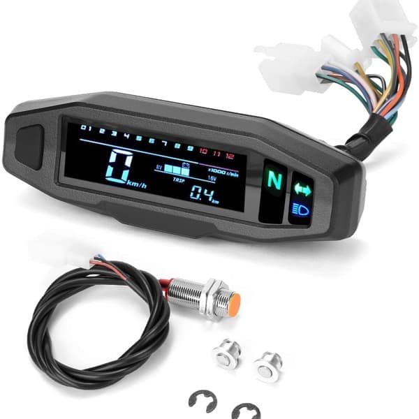 Universal Motorcykel Digital Omdrejningstæller LCD-display Karburator Digital Speedometer Måler med Sensor
