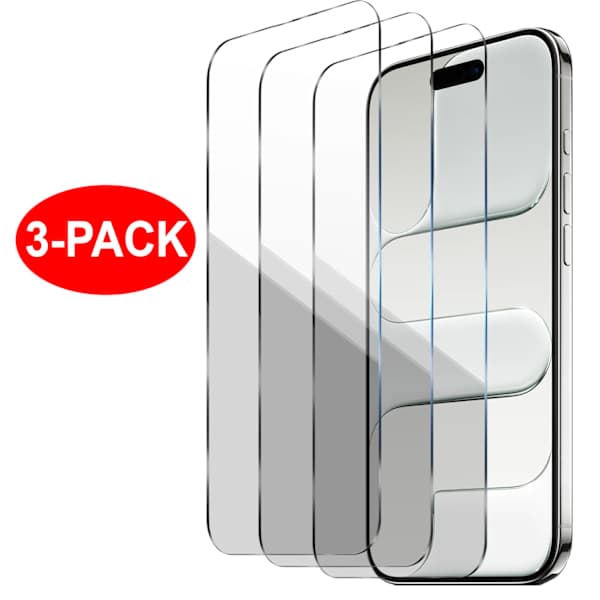 3-pack iPhone 17 Pro Max skärmskydd – härdat glas transparent