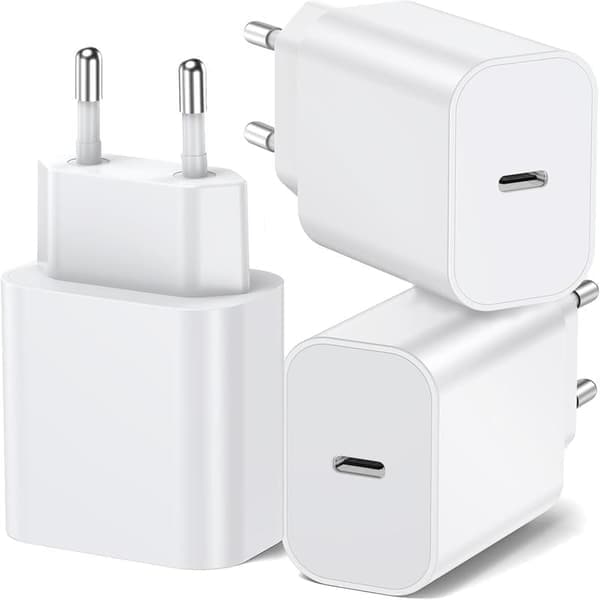 20W USB-C Laderblokk 3-pakning for iPhone 16/15/14/13/12 Pro Max Mini [JUN]