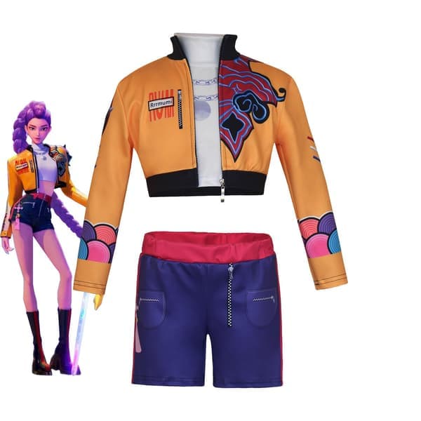 Demon Slayer Rumi Cosplay Set - Anime Halloween-kostym med jacka och shorts Rumi (jacka + foder + shorts) - FF - + Foder + 110 Rumi (jacket + lining + shorts) 110