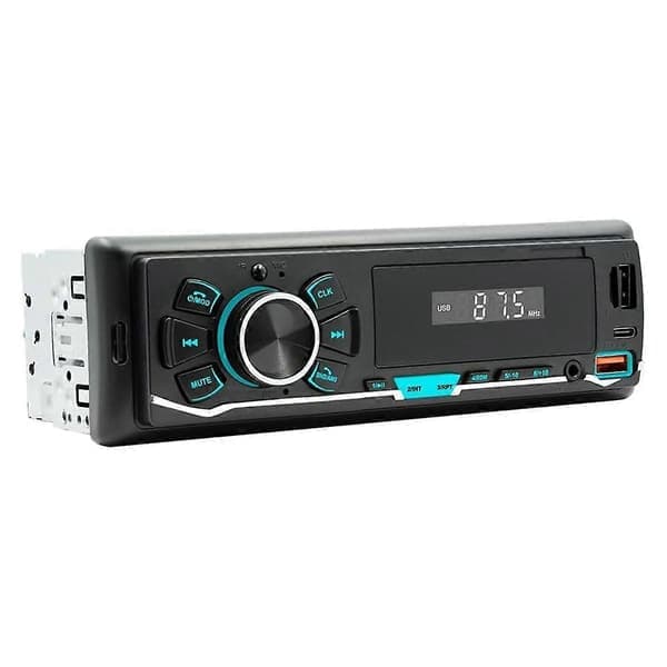 Bilradio MP3-spiller Bluetooth Bil FM-radio, Type-C Dobbel USB, TF, AUX, Stemmeassistent, Bil lydsystem opptaker