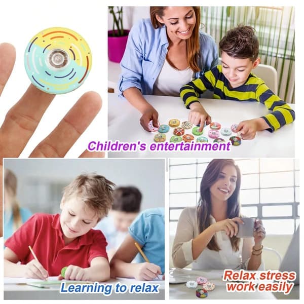 10-pakning Fidget Spinners - Mini Fidget Spinner Leker, Egnet for Barn og Tenåringer. Farger Velges Tilfeldig