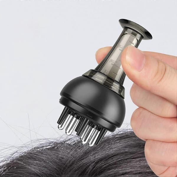 Hårbottenapplikatorkam, Hårbottenapplikator, Hårrotsmassageapplikator, svart