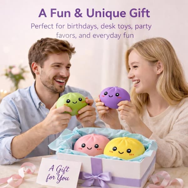 Mytery Box - Dumpling Squishies, Pehmeä Dumpling Stressilelu Aikuisille (Vihreä) Green Smile