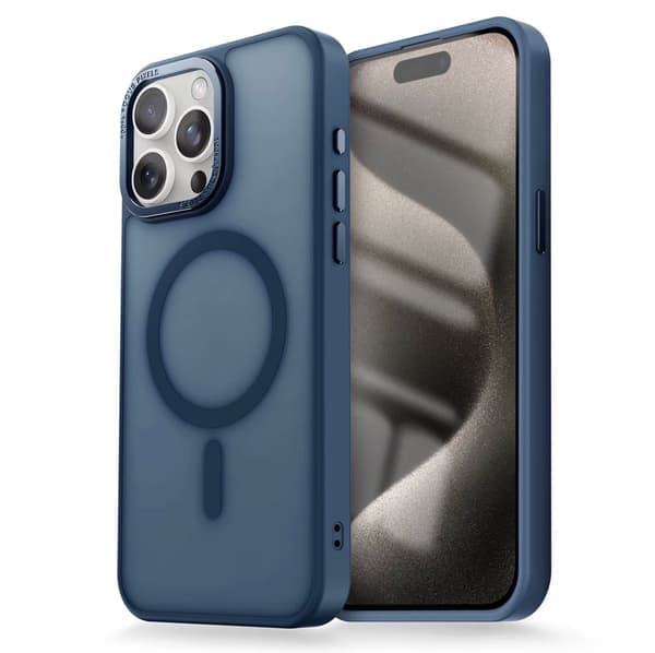 iPhone 12 PRO MAX Skal – Magsafe Frostat Skal – Mørkeblå blue
