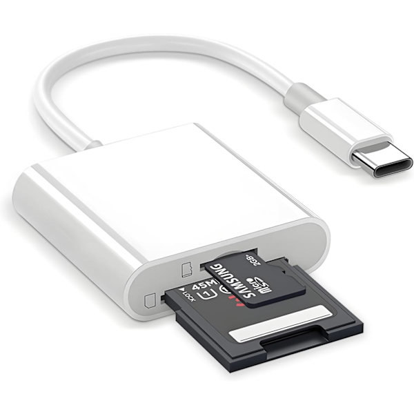 Lightning til SD-kortlæser til iPhone Hvid Lightning to SD