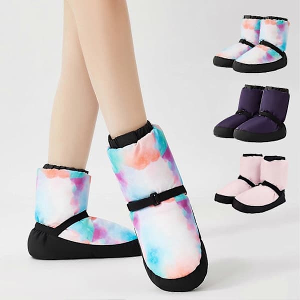 1 par balletopvarmningsstøvler, stilfulde holdbare professionelle dansesko polyester-bomuld til vinter neon M Neon M
