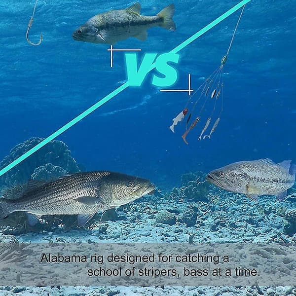 Paraplyriggar för basfiske, sötvattensfiske, Swimbait-betesriggkit, blå