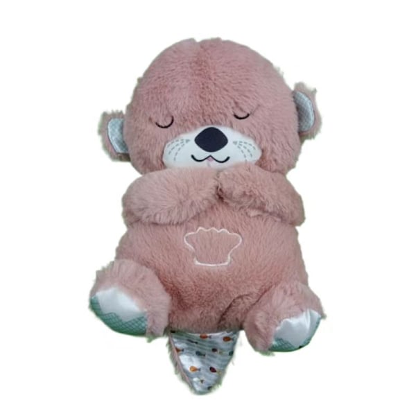 Søvnåndende bamse, angstlindring, pustebamsen, baby sovedukker barn dukke beroligende bamse plussleker Pink