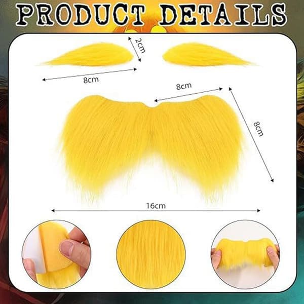 Voksen Lorax-kostyme (heldress + skjegg) - Perfekt for Halloween og cosplayfester M