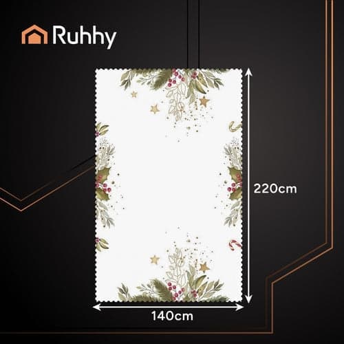 Juledug hvid med tryk 140x220 cm polyester pletafvisende