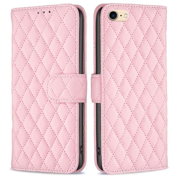 För Iphone 7/8/SE (2020)/SE (2022) BF Style - 14 Rhombus Horisontellt Stativ Matt Plånboksfodral Rosa Stil E Iphone SE (2022) Rosa E SE