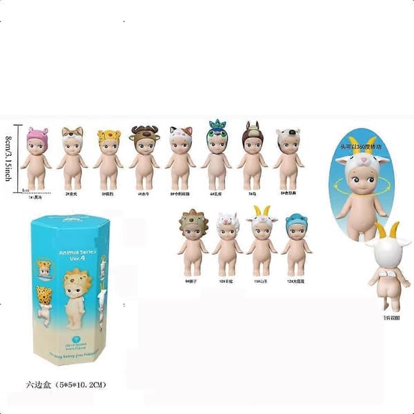 Populär Original Sonny Set Djurställ Blind Box - Slumpmässiga Animefigurer Överraskningsdockor Random 6 pcs