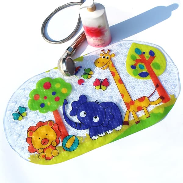 LLRY Halkfri Badmatta för Bebisar - Duschmatta för Bebisar & Barn, Passar Alla Badkar, Delfindesign Zoo