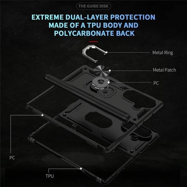 Samsung Z Fold7 Armor Metallring Skal - Sort Sort