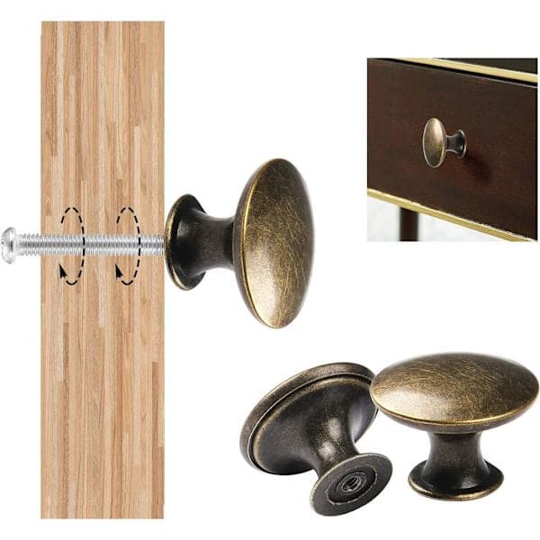 12 Vintage Møbelknopper, Skuffehåndtag, Skabsgreb, Retro Hardware