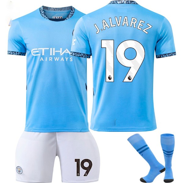 2425 Manchester City Hemmafotbollströja Fotbollströja Nr 9 Haaland 10 Grealish och andra fotbollströjeset för vuxna och barn No.19 J.ALVAREZ 28