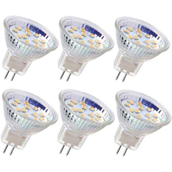 6-pakning MR11 GU4 LED-spotlights, 3W 18LED, ikke-dimbar, 12V AC/DC, halogenekvivalent - FF