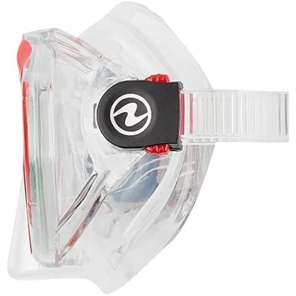 Dykmask - AQUA LUNG - Hawkeye - 180° synfält - Härdat glas - Antidimma Transparent / Röd
