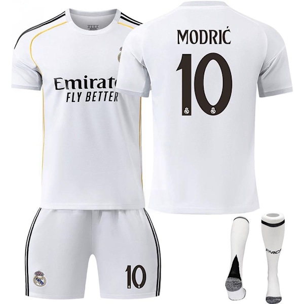 2526 Nytt Real Madrid Fotballdraktsett med Korte Ermer for Voksne og Barn - Flere Stiler No.10 MODRIC 18